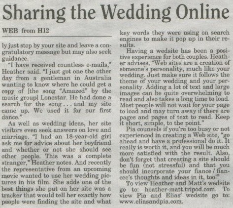 Wedding article